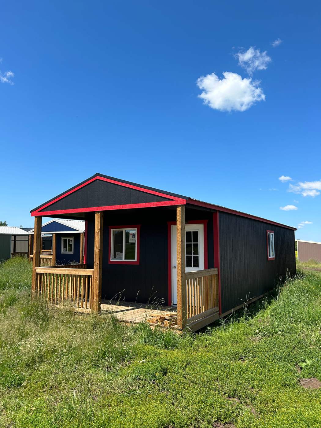 Premier 14x40 gabled cabin bunkhouse with covered porch